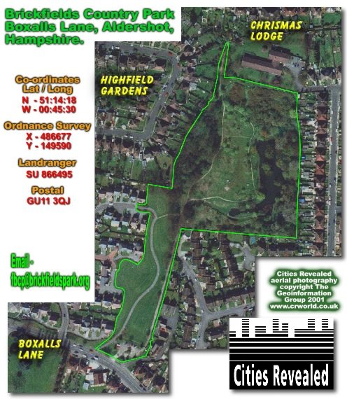 Aerial photograph of Brickfields Country Park